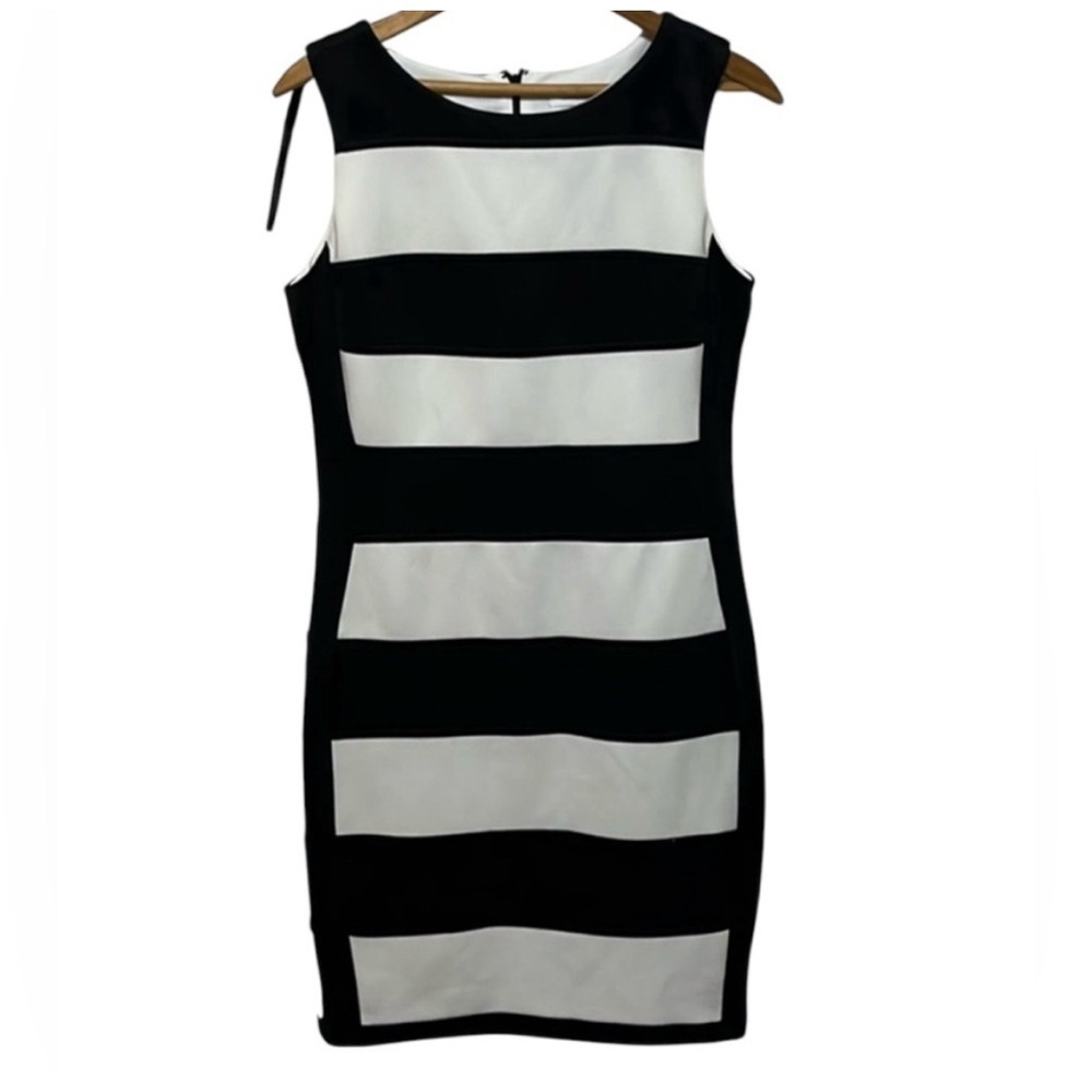 A2- medium med m calvin Klein - body con dress stripped professional stretch